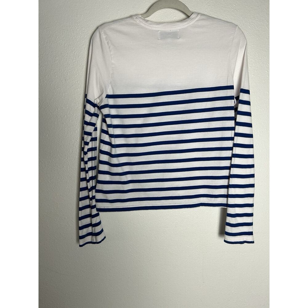La Ligne Lean Lines Tee In White Blue Nautical Classic Size XS - Picture 5 of 6